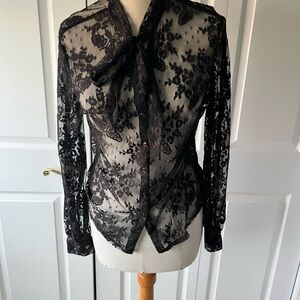 New York & Company Black Lace Blouse